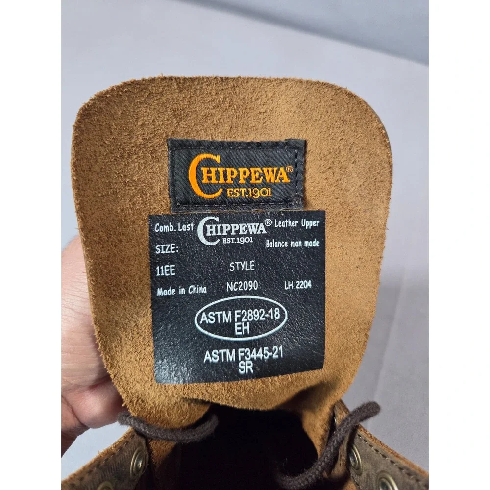 Chippewa Classic 2.0 Logger Mens 11EE Brown Soft Toe EH Vibram Work Boots